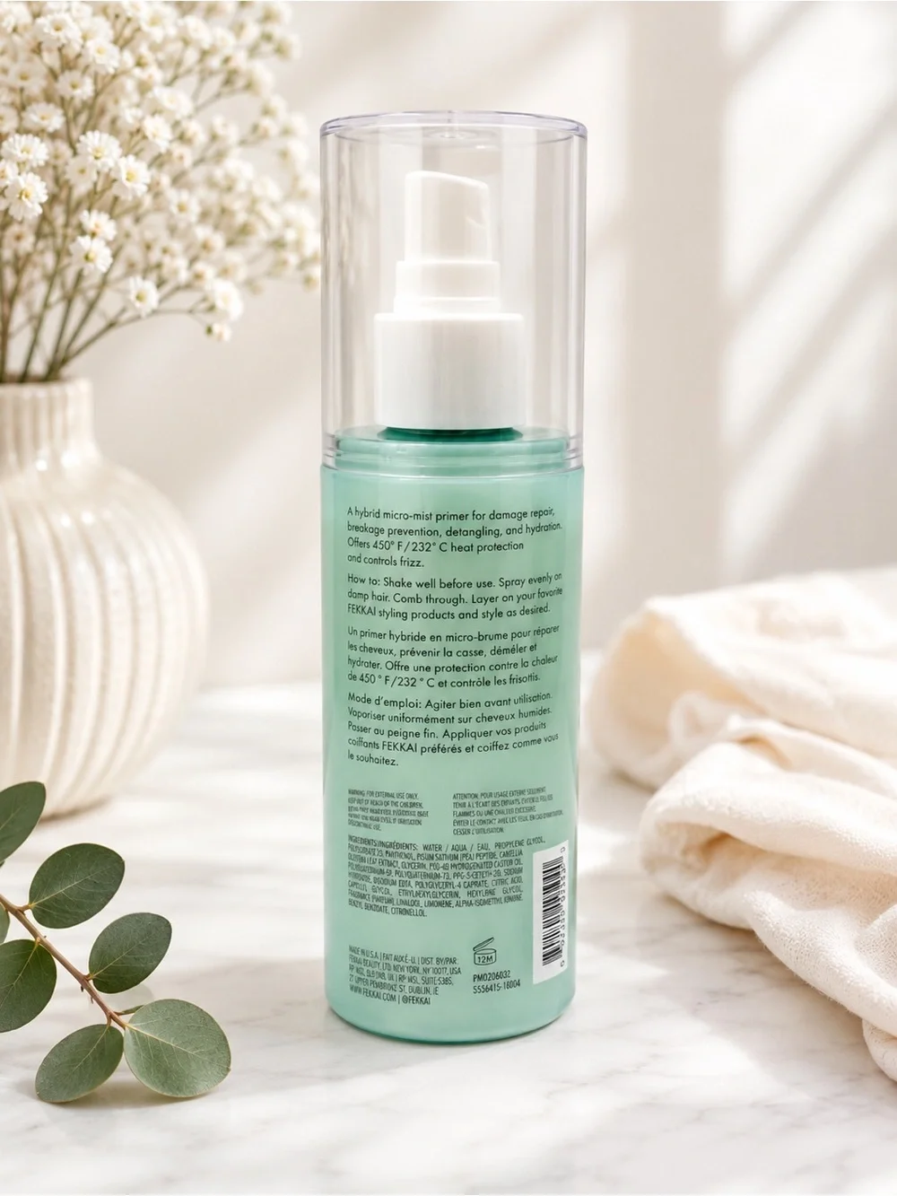 FEKKAI Clean Stylers Prime Hair Mist Repair Detangle Heat Protection 5 oz